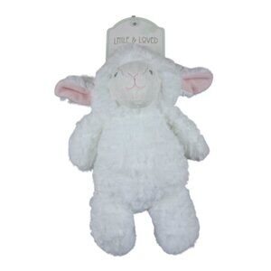 Little & Loved Sheep Lamb Plush Baby Infant Stuffed Toy Rattle White 12" NWT